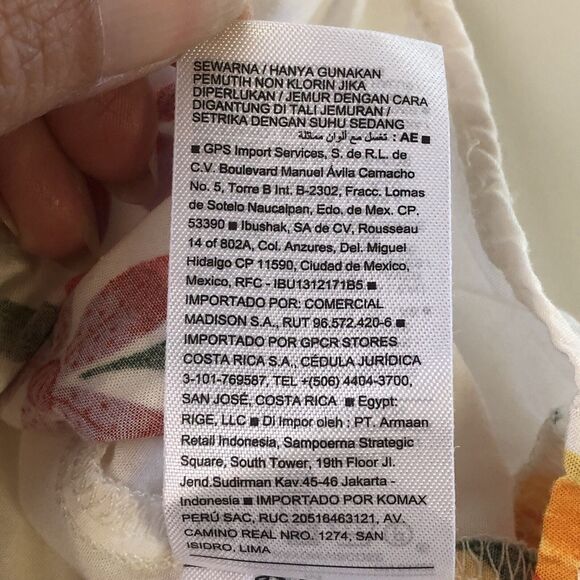 Old Navy Women’s White Floral Ruffle Flutter Short Sleeve Tropical Top Medium - Picture 12 of 14